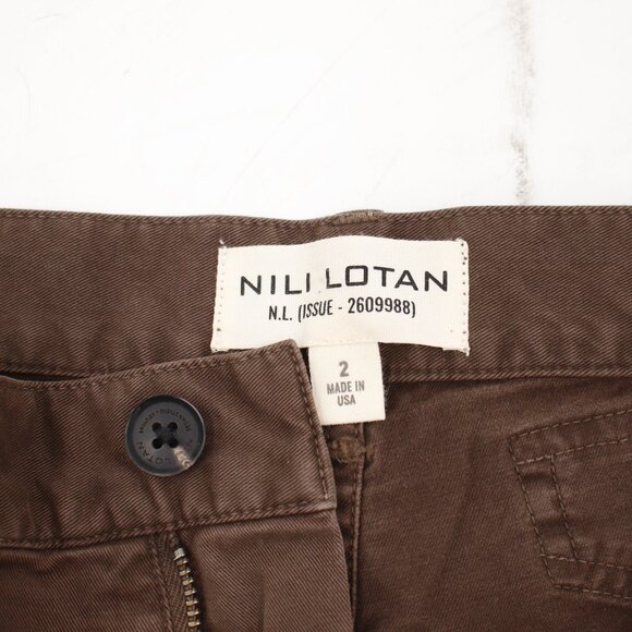 Nili Lotan Pants Womens 2 Utility double knee High Rise Straight Leg Made in USA - Picture 9 of 11